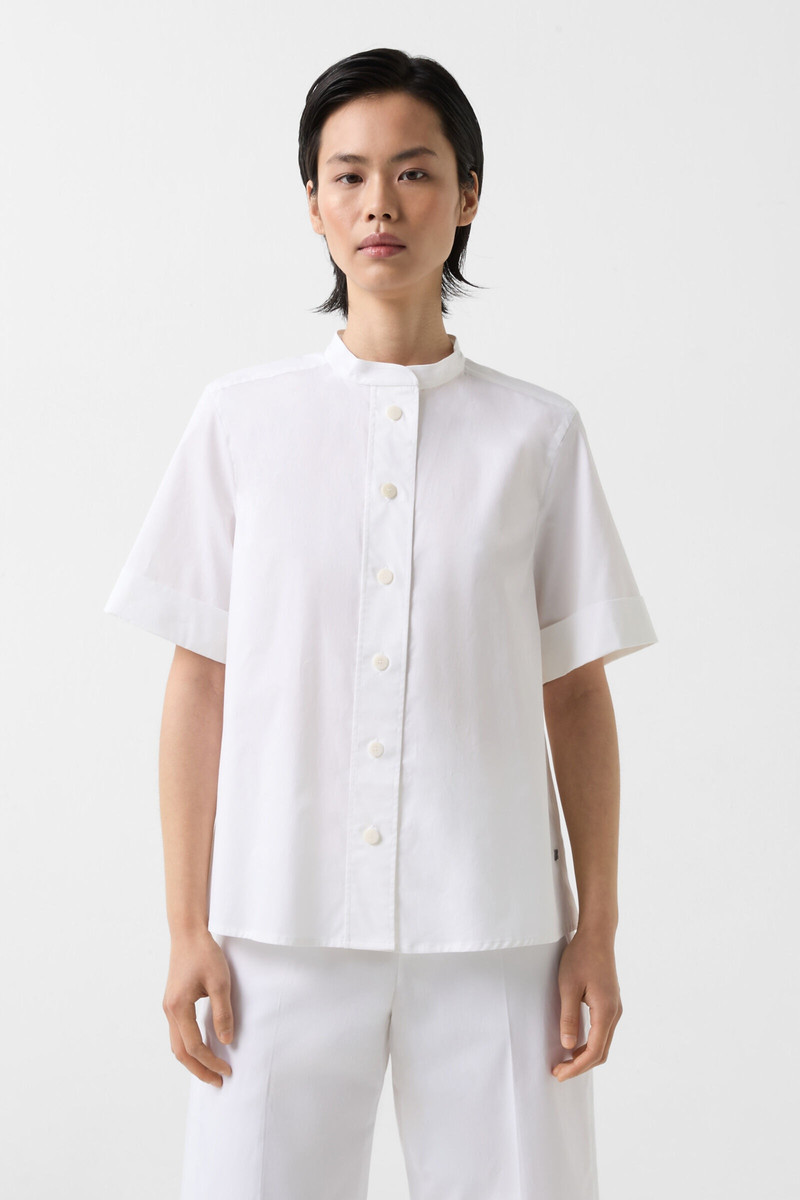 Avril Short-sleeve blouse in White 2