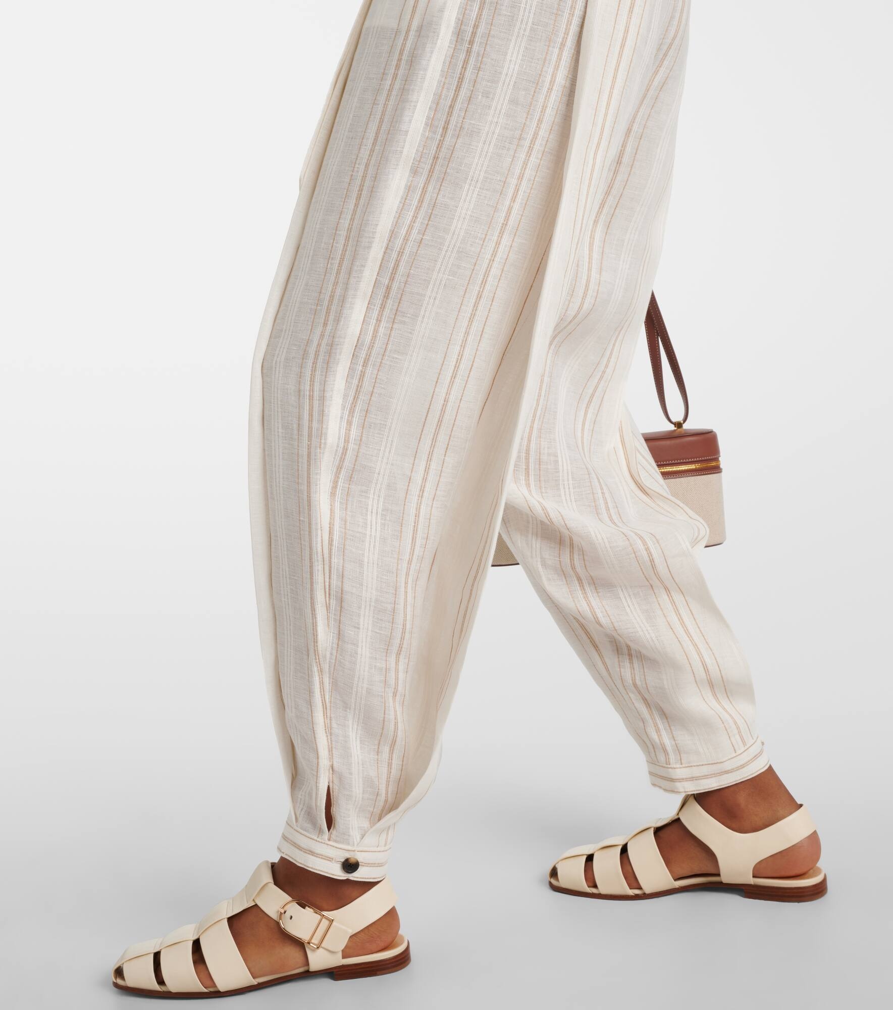 Gustel striped linen tapered pants - 5