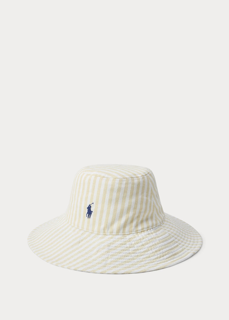 Striped Linen Sun Hat 1