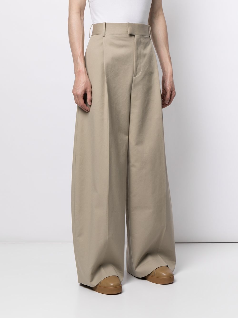 pleated wide-leg trousers - 3