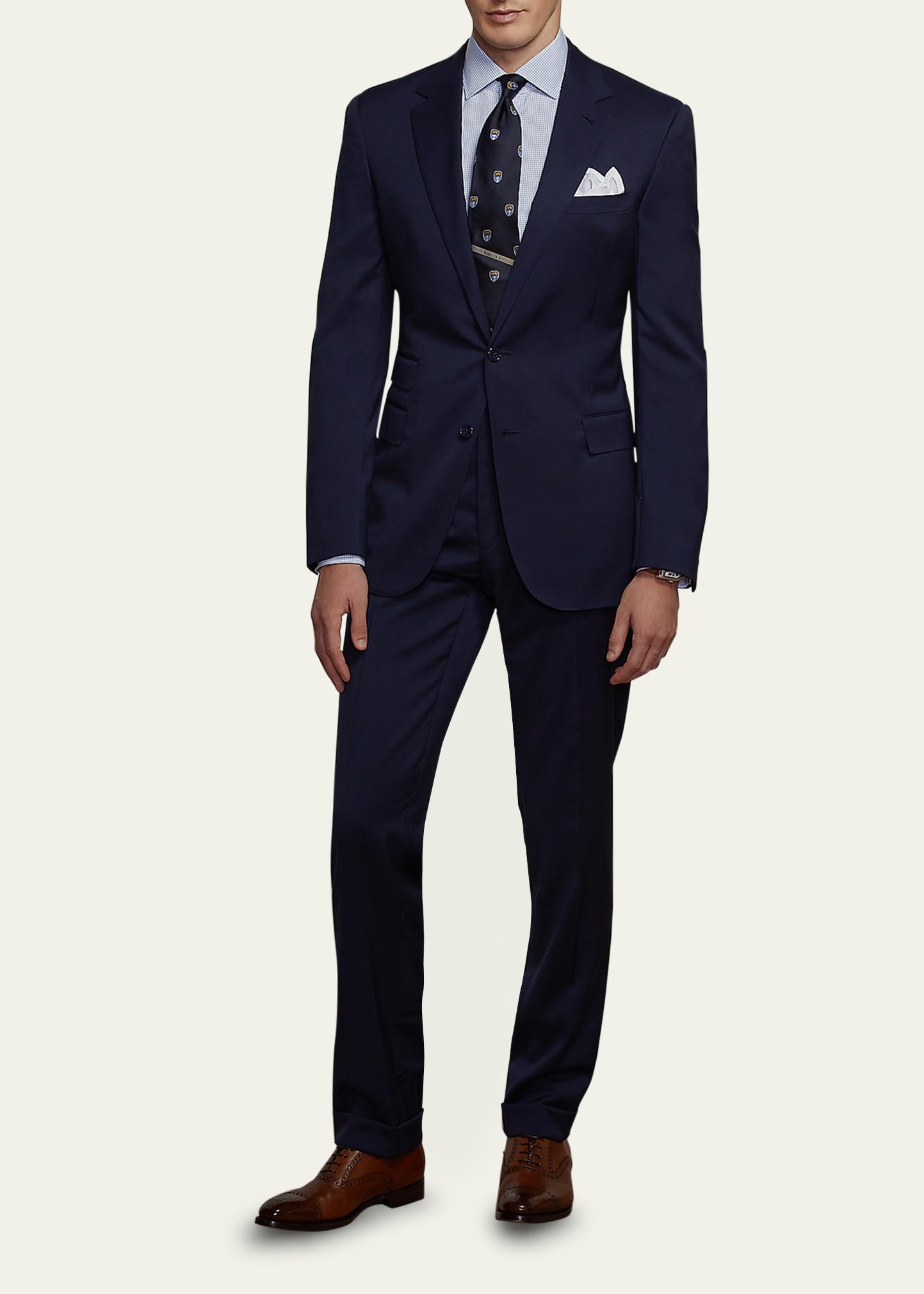 Men's Solid Wool Serge Suit - 2