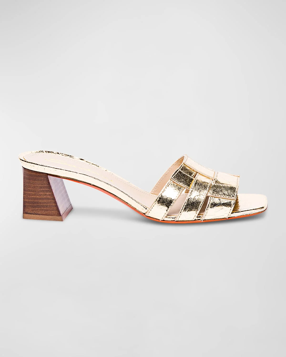 Venere Metallic Block-Heel Mule Sandals - 1