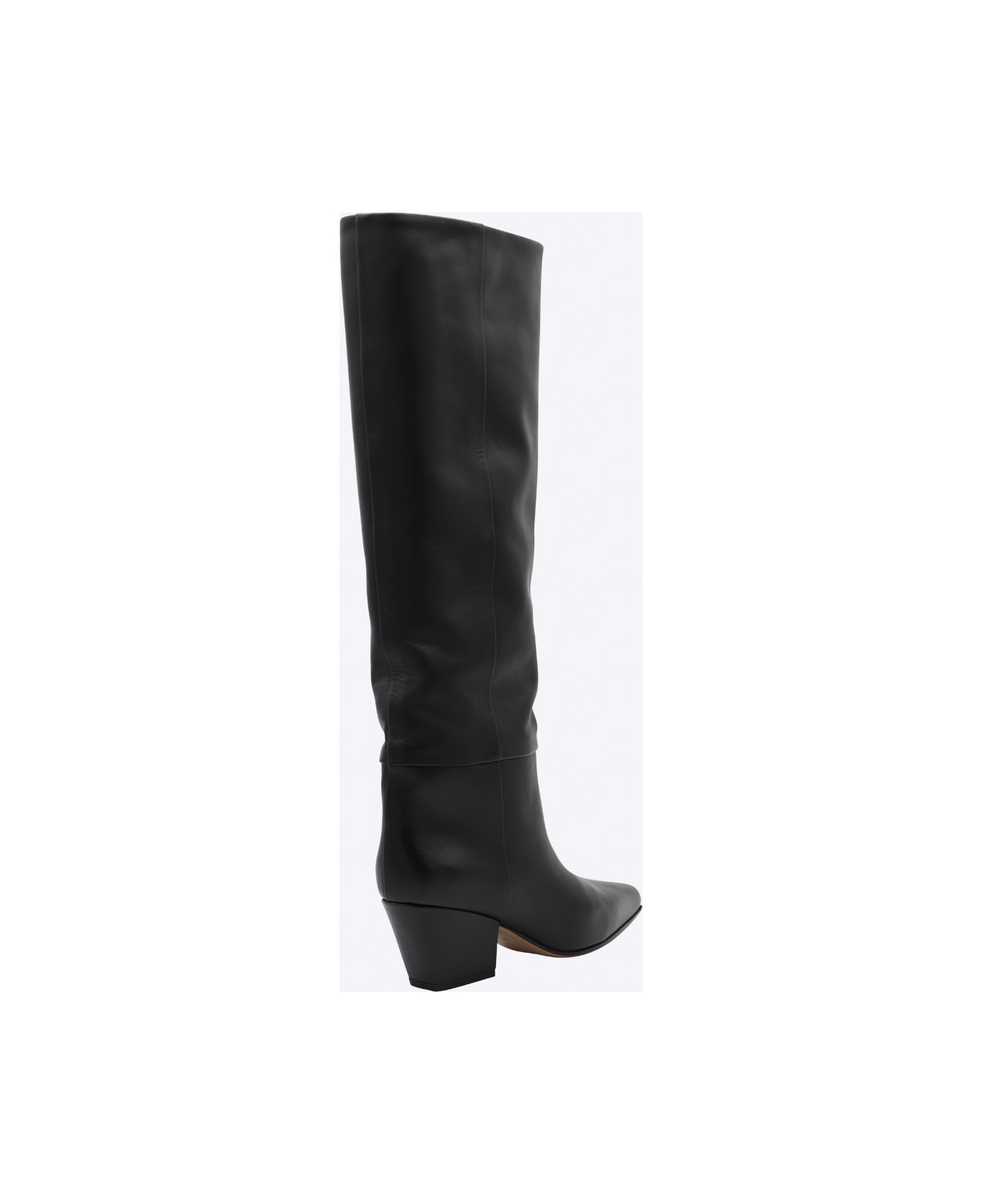 Black Leather Jane Boots - 3