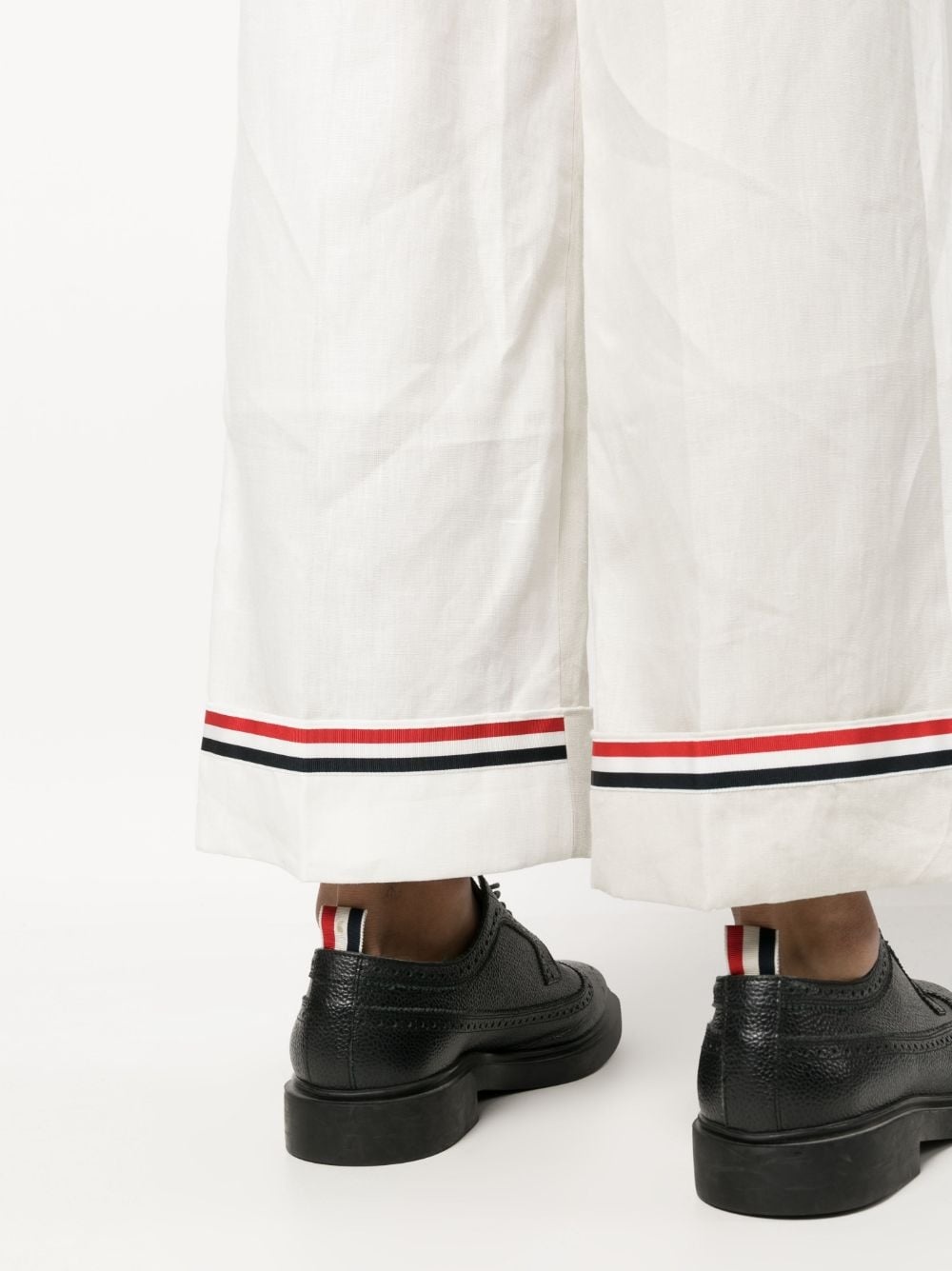 turn-up linen trousers - 5