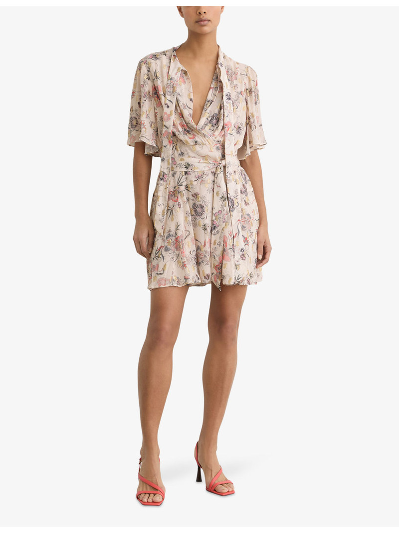 REISS Luna Floral-Print Woven Mini Dress outlook