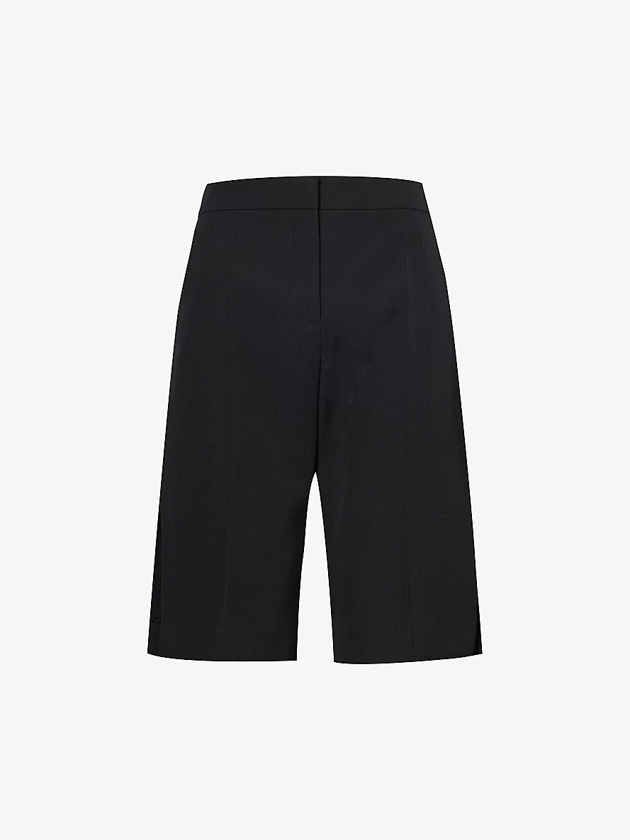 Straight-leg mid-rise wool shorts - 1