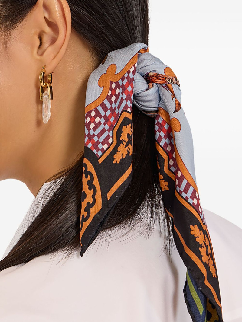 butterfly-print silk scarf 4