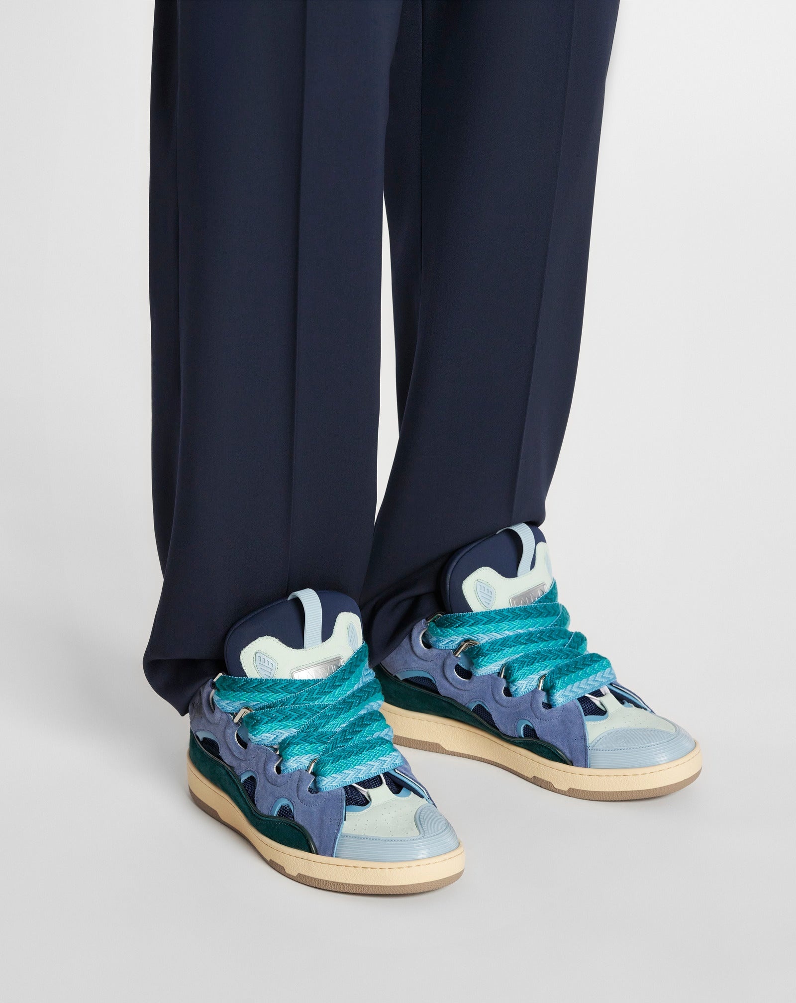 LEATHER CURB SNEAKERS - 5