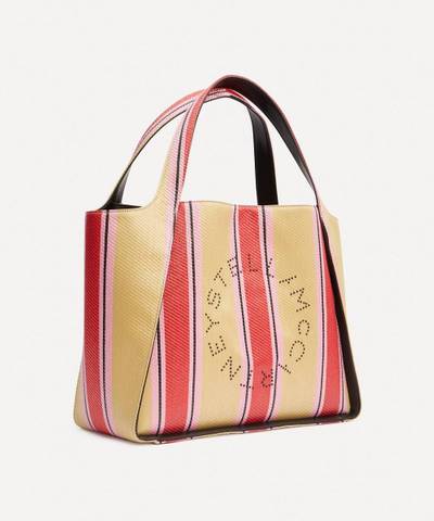 Stella McCartney Stella Logo Striped Raffia Tote Bag outlook