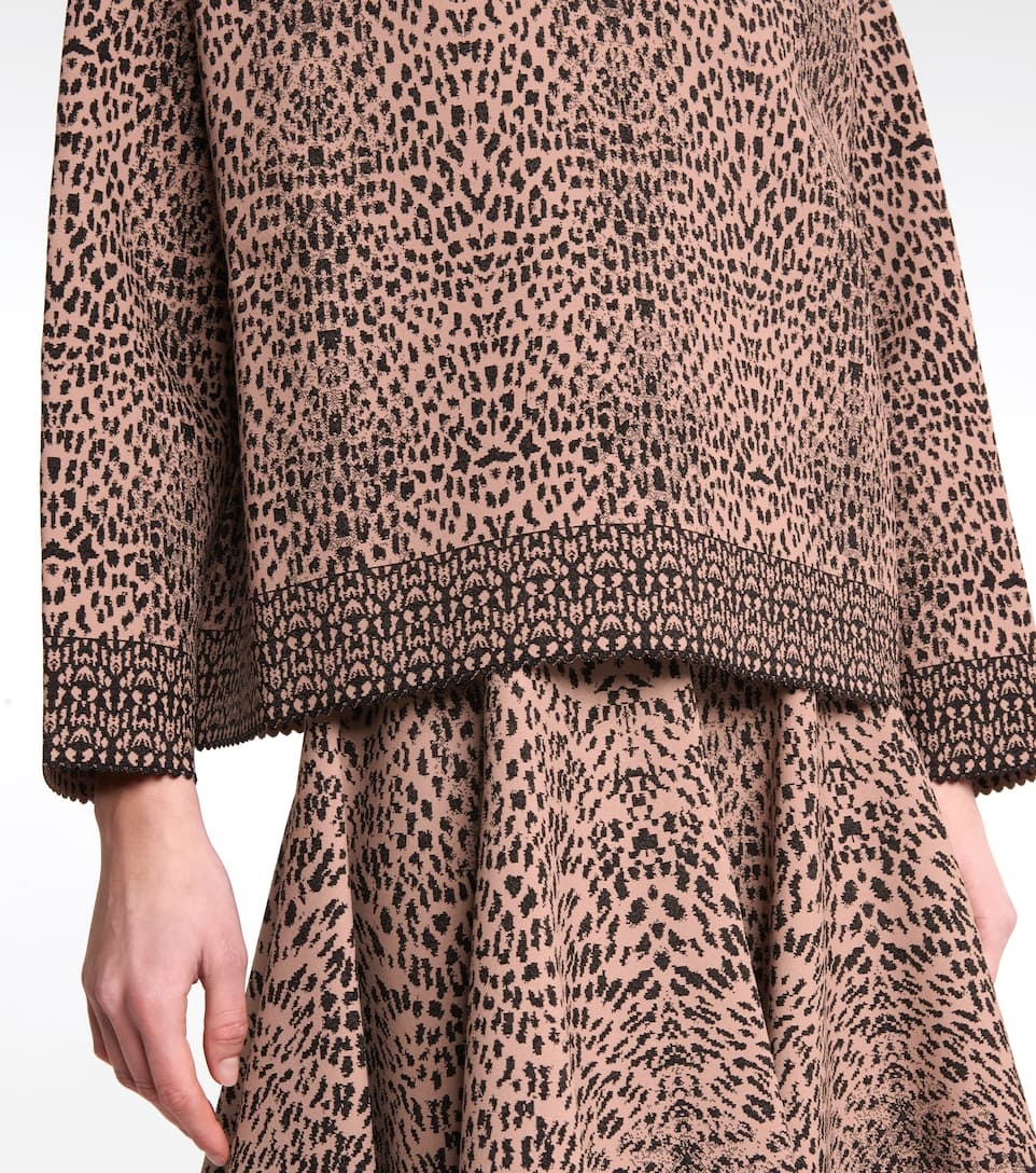 Leopard-jacquard sweater - 4