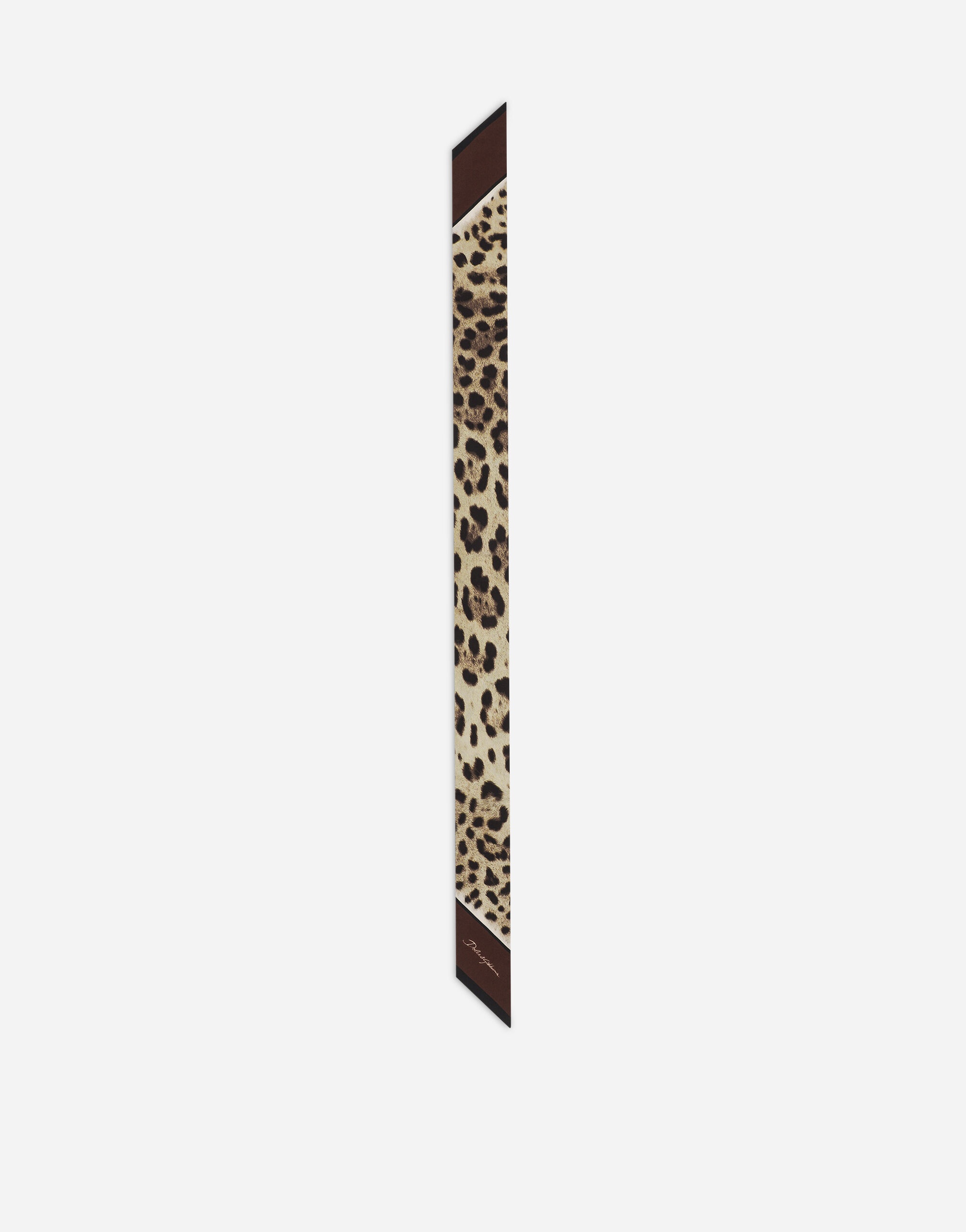 Leopard-print twill headscarf (6x100) - 3