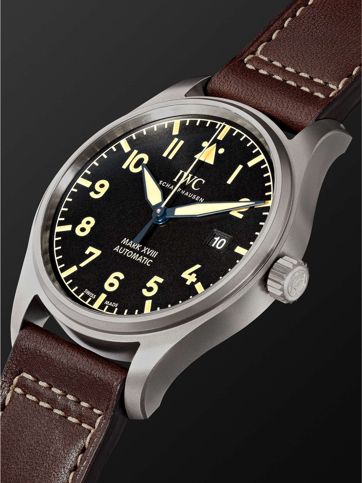 Pilot's Mark XVIII Heritage Automatic 40mm Titanium and Leather Watch, Ref. No. IW327006 - 4