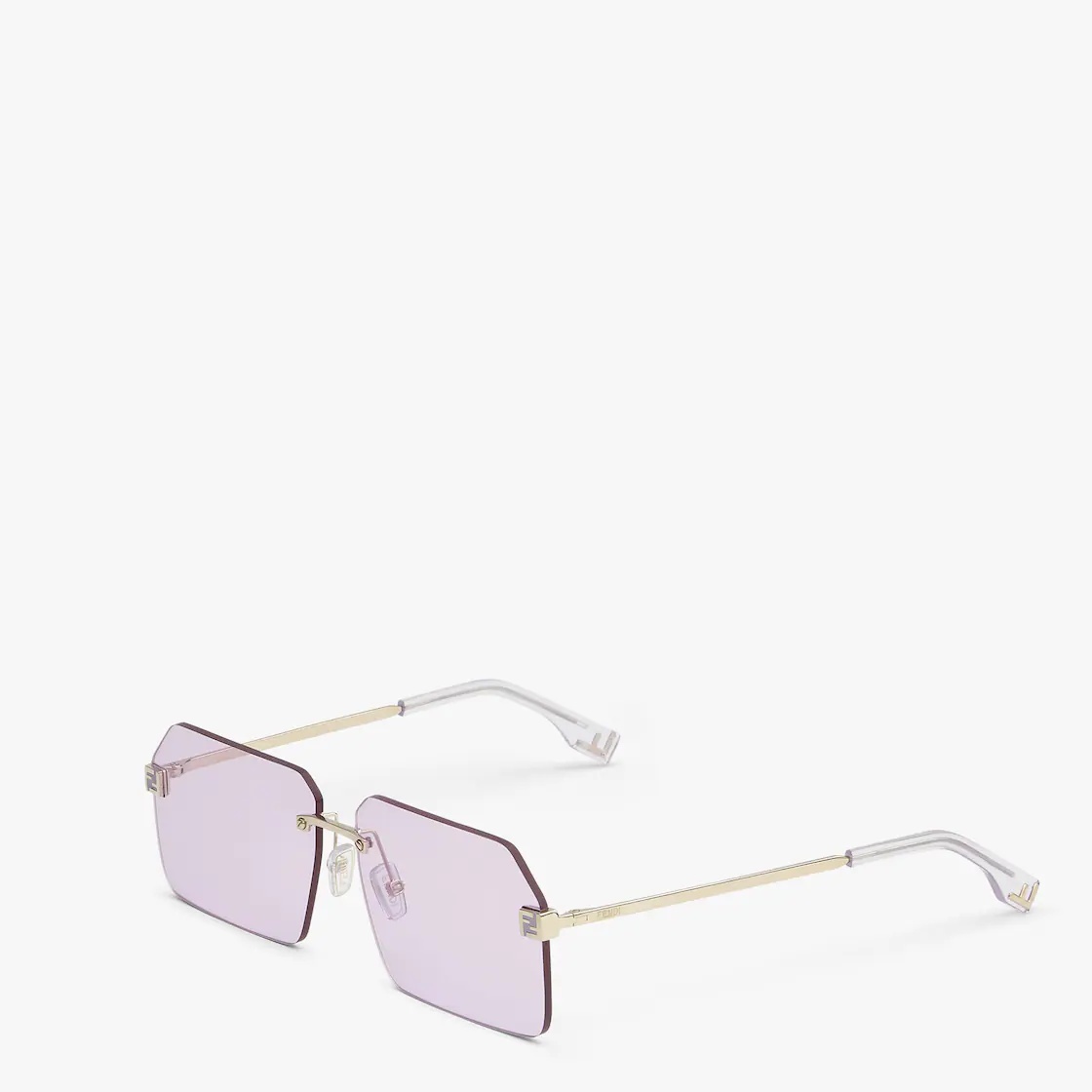 These rectangular sunglasses were presented in the Spring Summer 2022 fashion show and feature pink- - 2