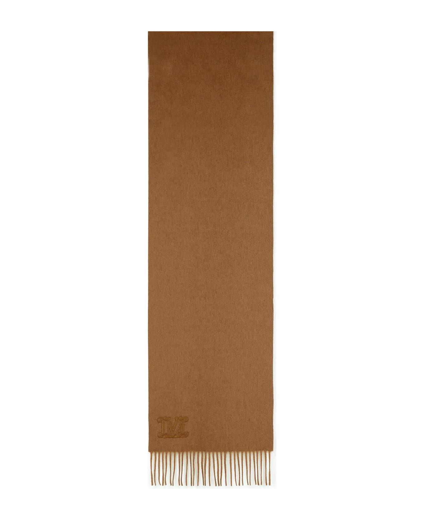 'wsdalia' Cashmere Stole With Brown 'monogram' Embroidery - 1