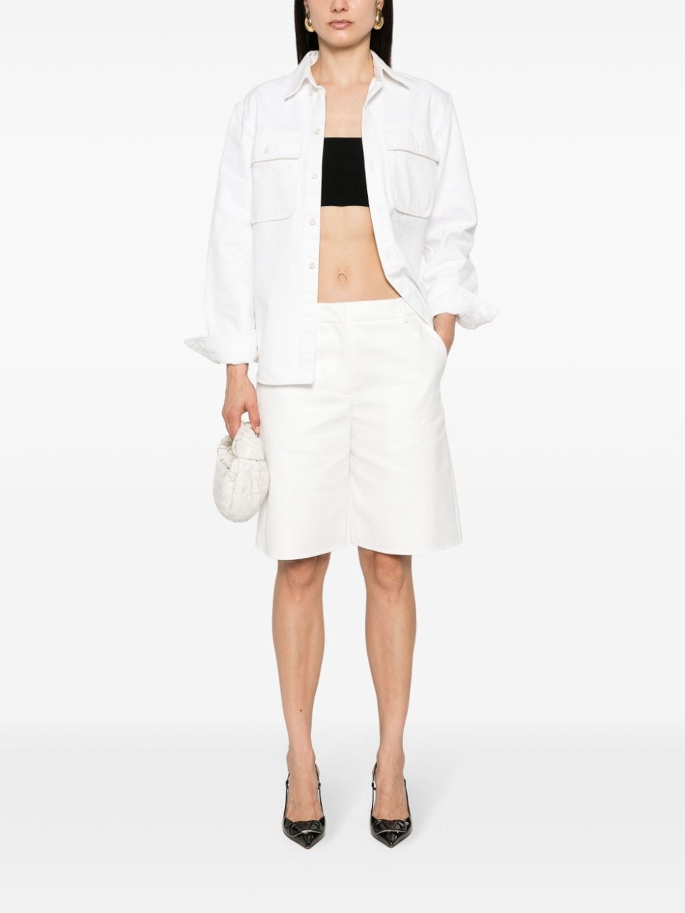 twill knee-lenght shorts - 2