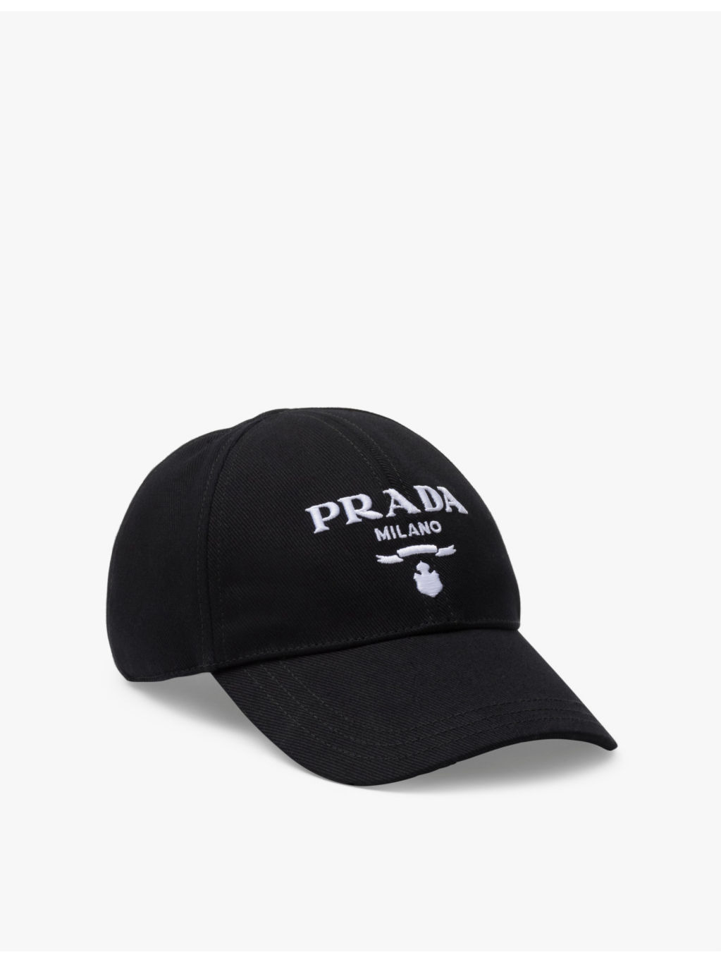 Logo-embroidered woven baseball cap - 1