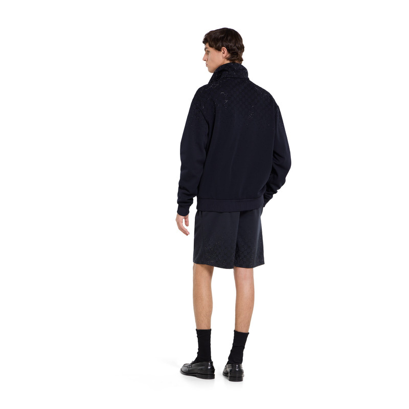 Technical jersey zip jacket with crystals 4