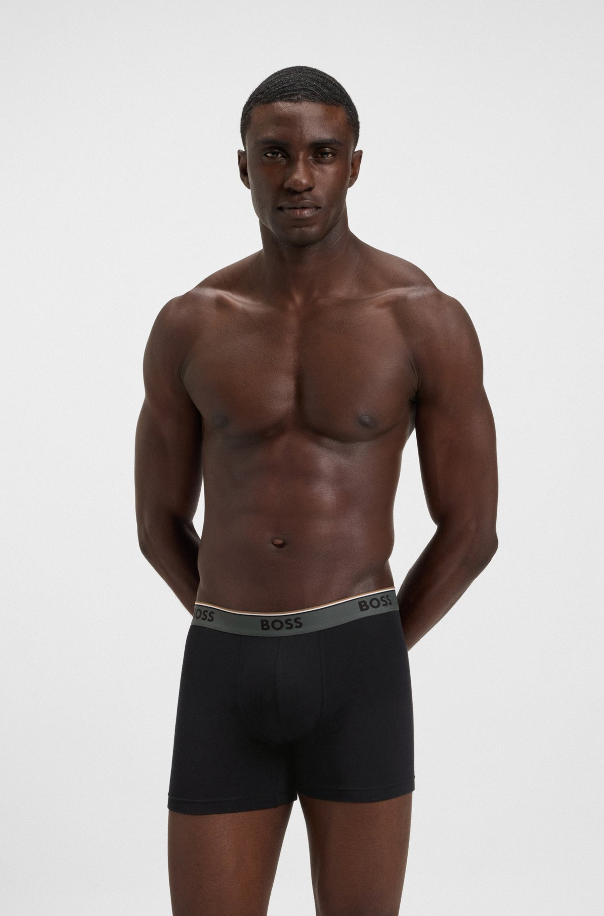 THREE-PACK OF STRETCH-COTTON BOXER BRIEFS WITH LOGOS - 6
