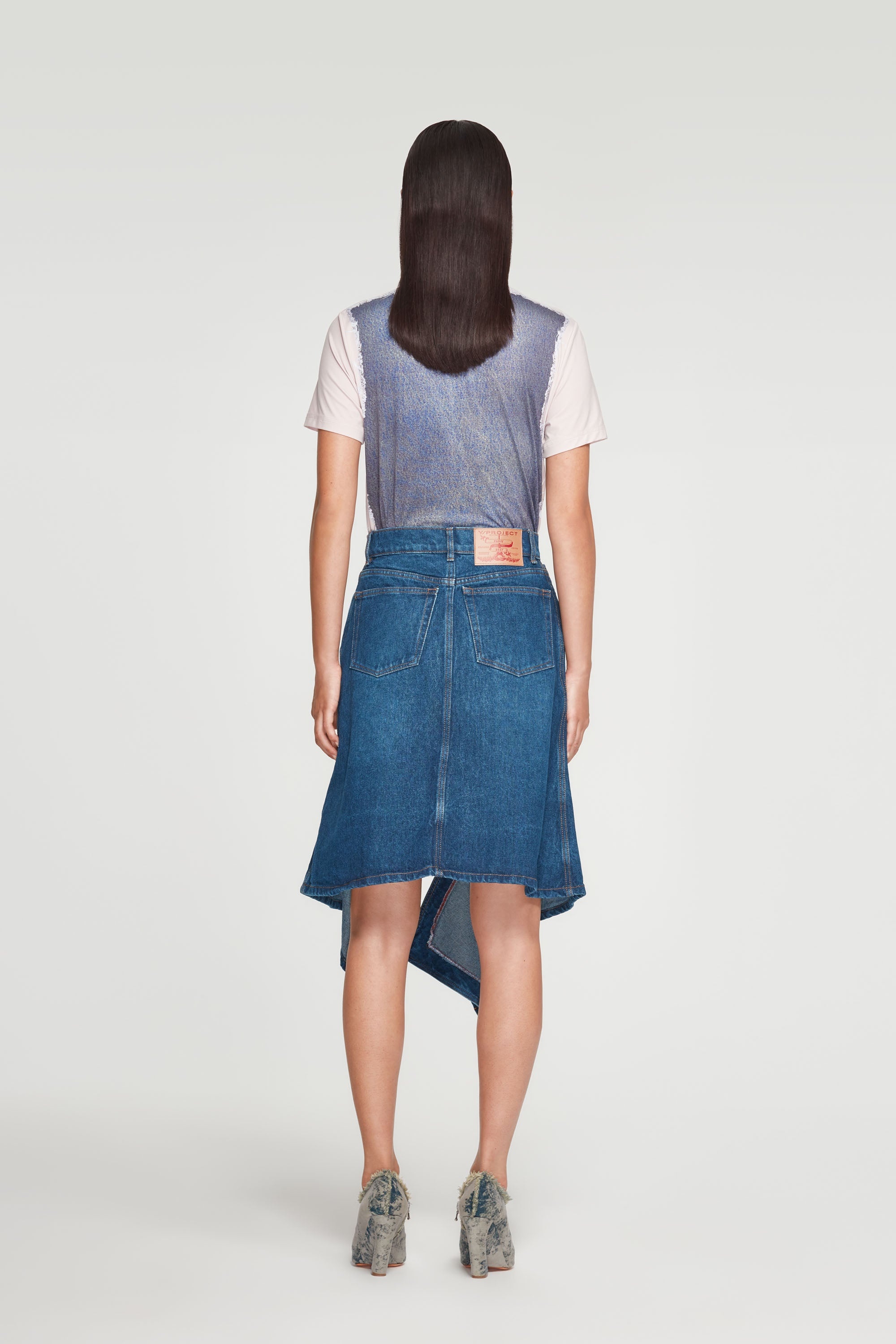 Cut Out Denim Mini Skirt - 2