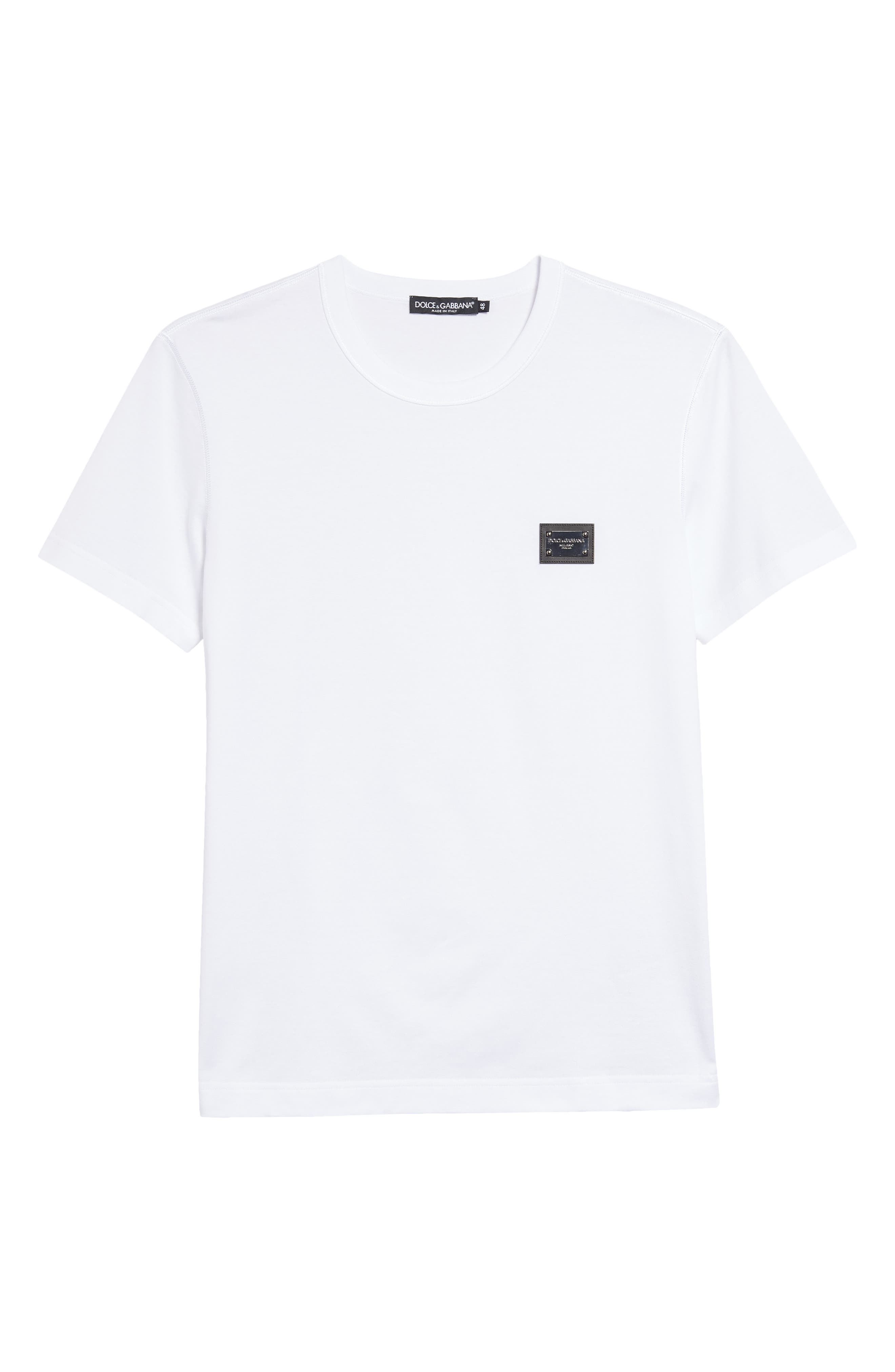 Logo Plate Crewneck Cotton T-Shirt - 5