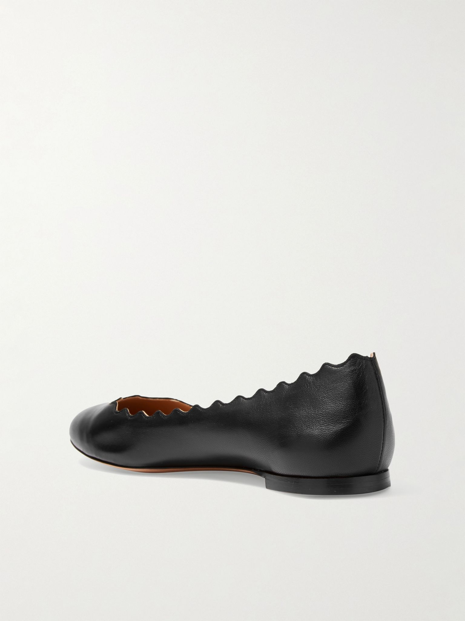 + NET SUSTAIN Lauren scalloped leather ballet flats Black - 3