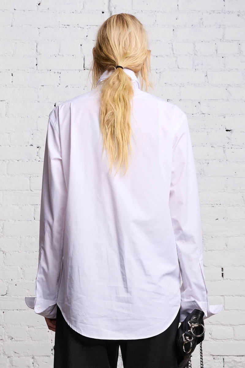 HIGH COLLAR BUTTON-UP - WHITE 3