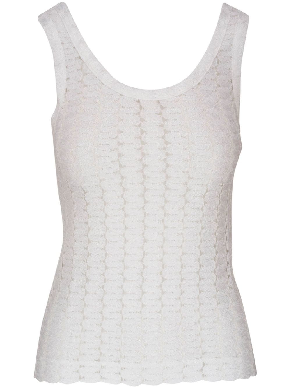 scoop-neck open-knit tank top - 1