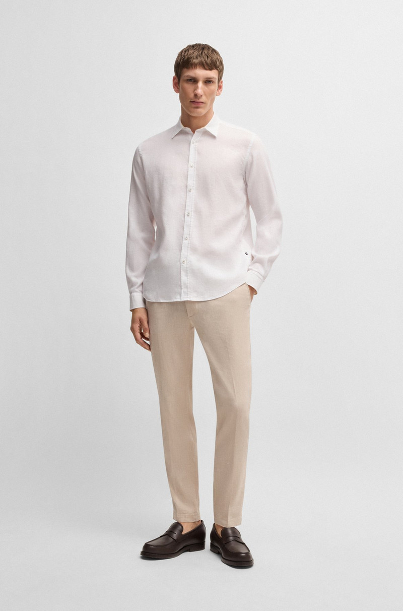 BOSS SLIM-FIT SHIRT IN STRETCH LINEN outlook