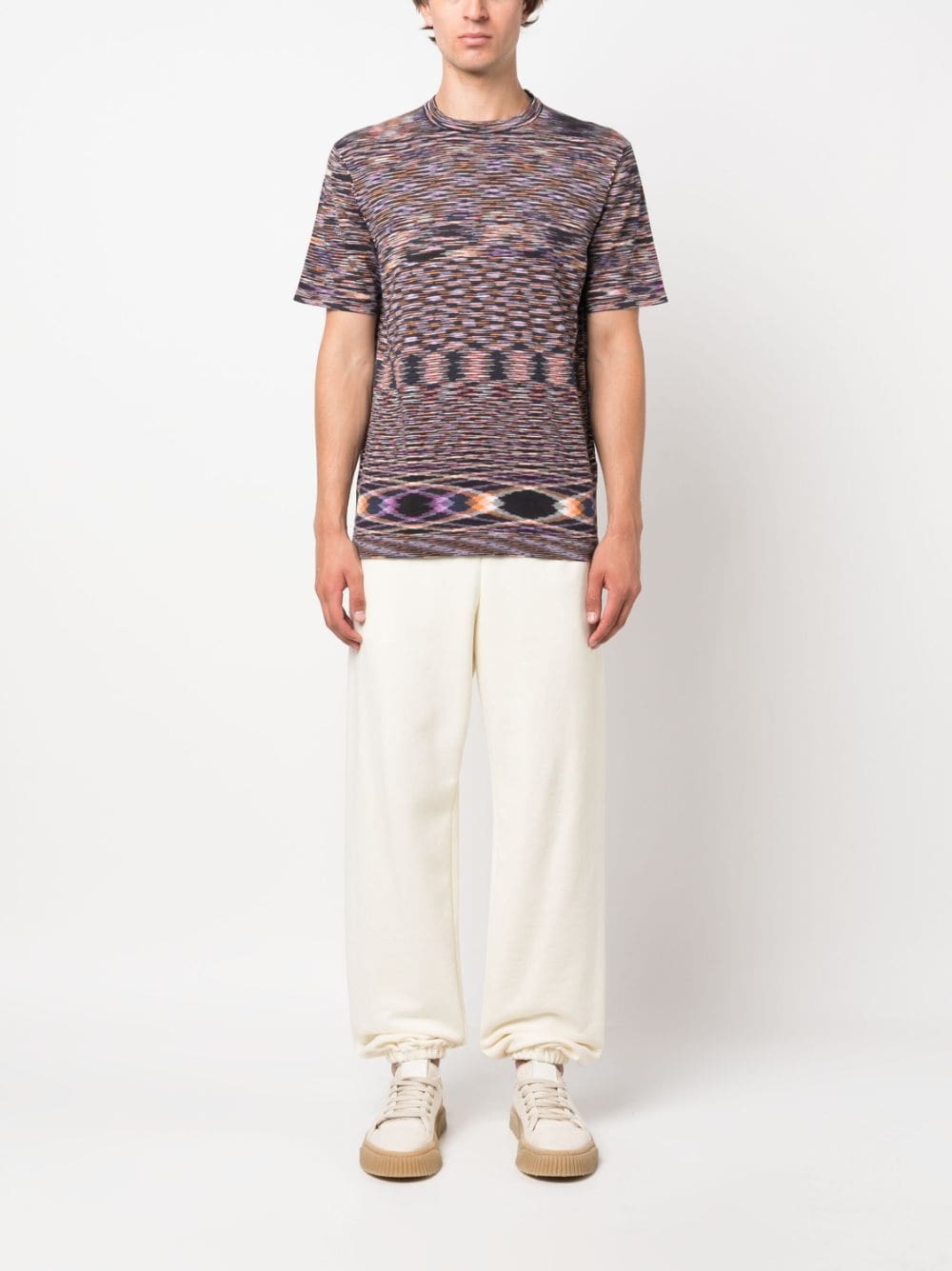 stripe-print short-sleeved T-shirt - 2