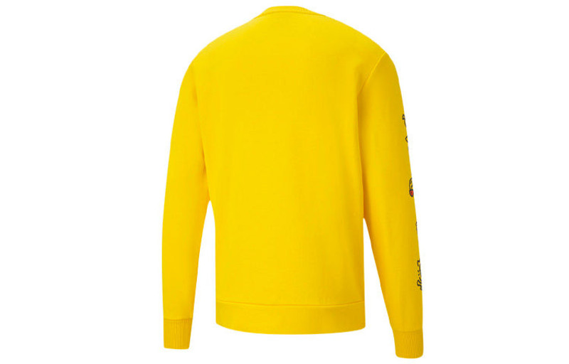PUMA PUMA Printing Round Neck Sports Knit Pullover Yellow 598682-99 outlook