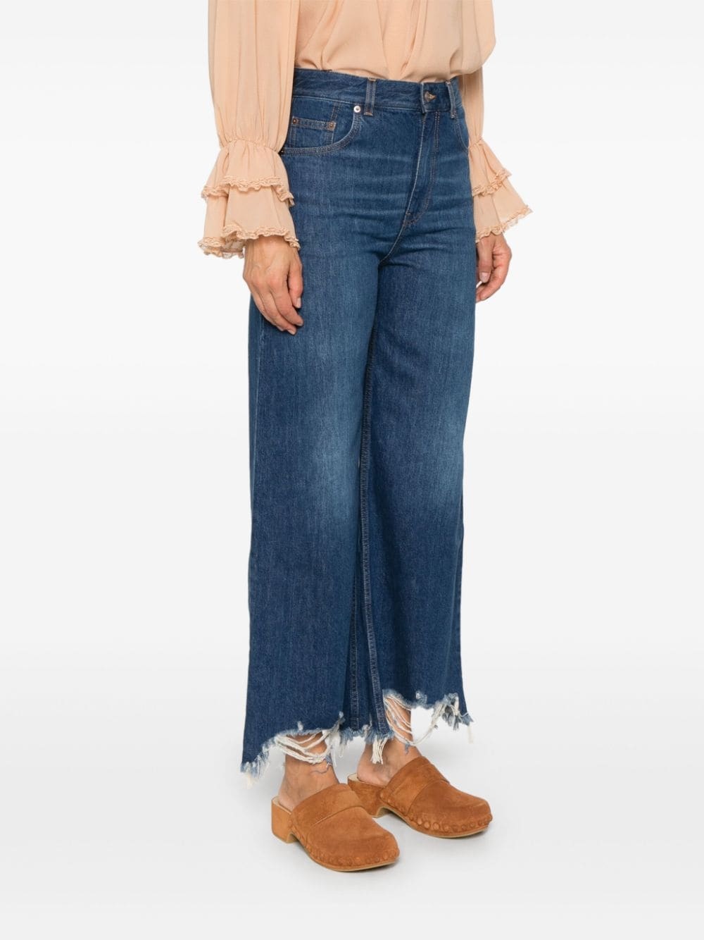 cropped wide-leg jeans - 3