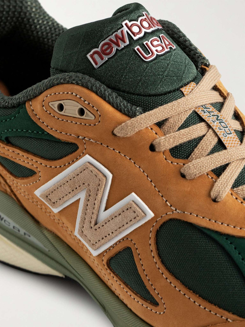 MADE in USA 990v3 Leather-Trimmed Mesh and Suede Sneakers 4