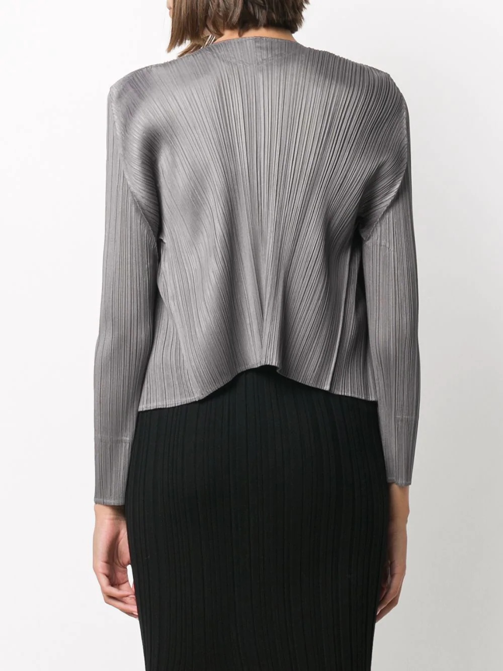 open-front pleated jacket  - 4