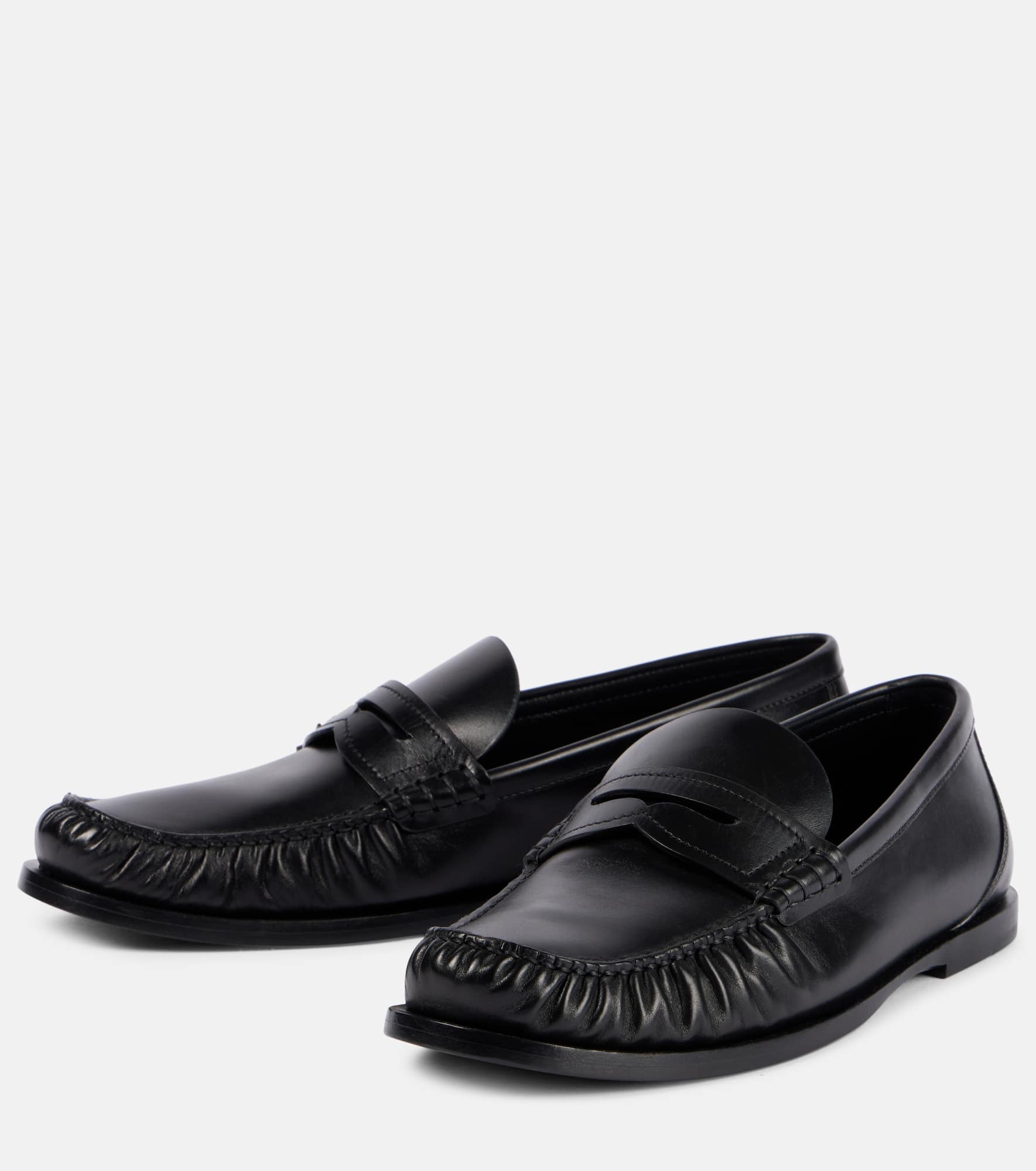 Laurent leather penny loafers - 4