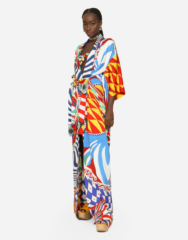 Dolce & Gabbana Carretto-print charmeuse kimono outlook
