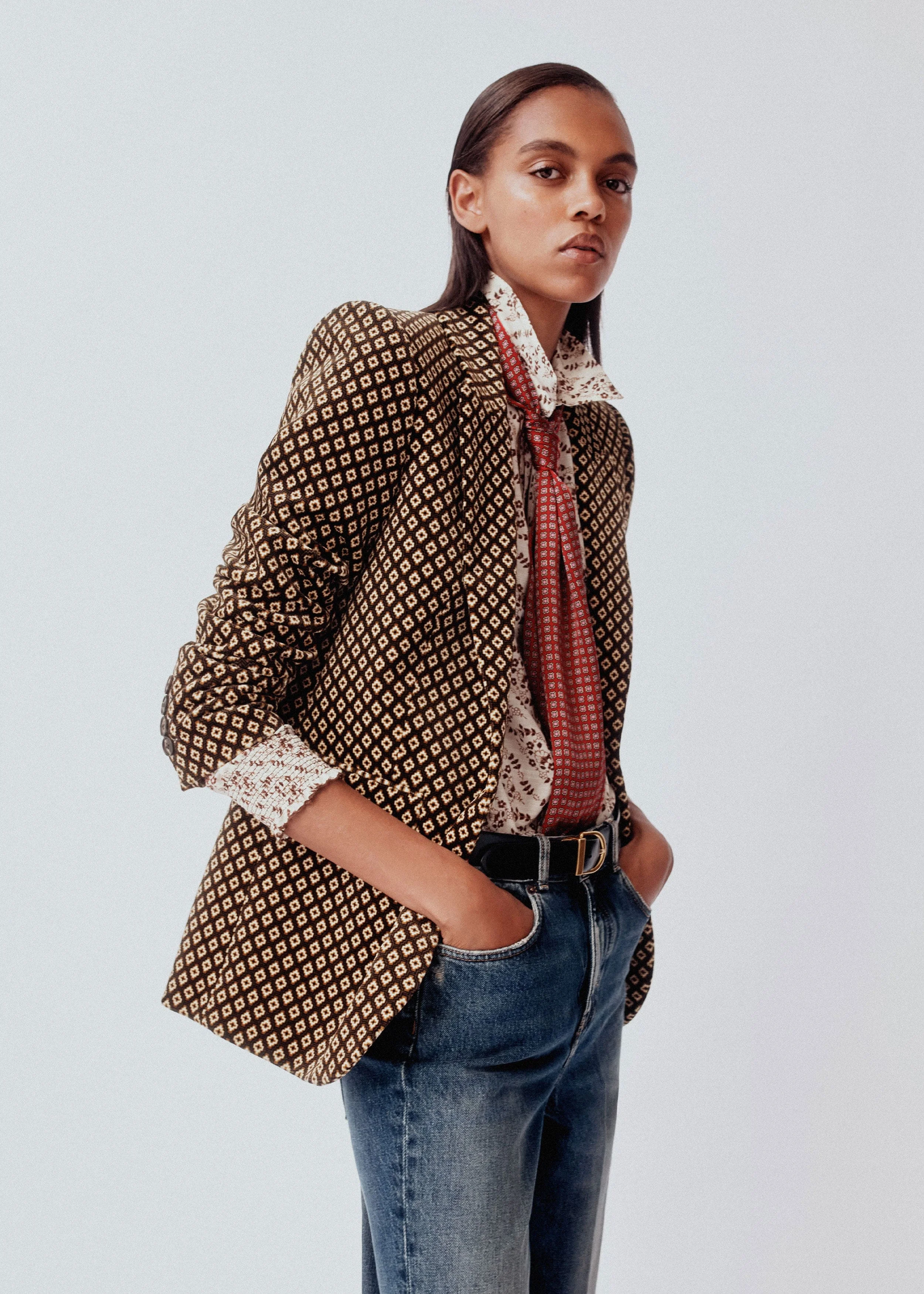 Sharp Shoulder Blazer - 1