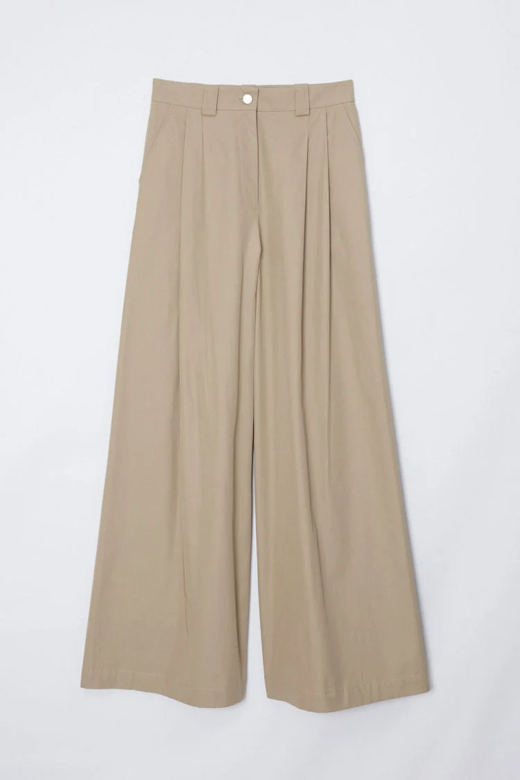 Wide Leg Pleated Pants - 1