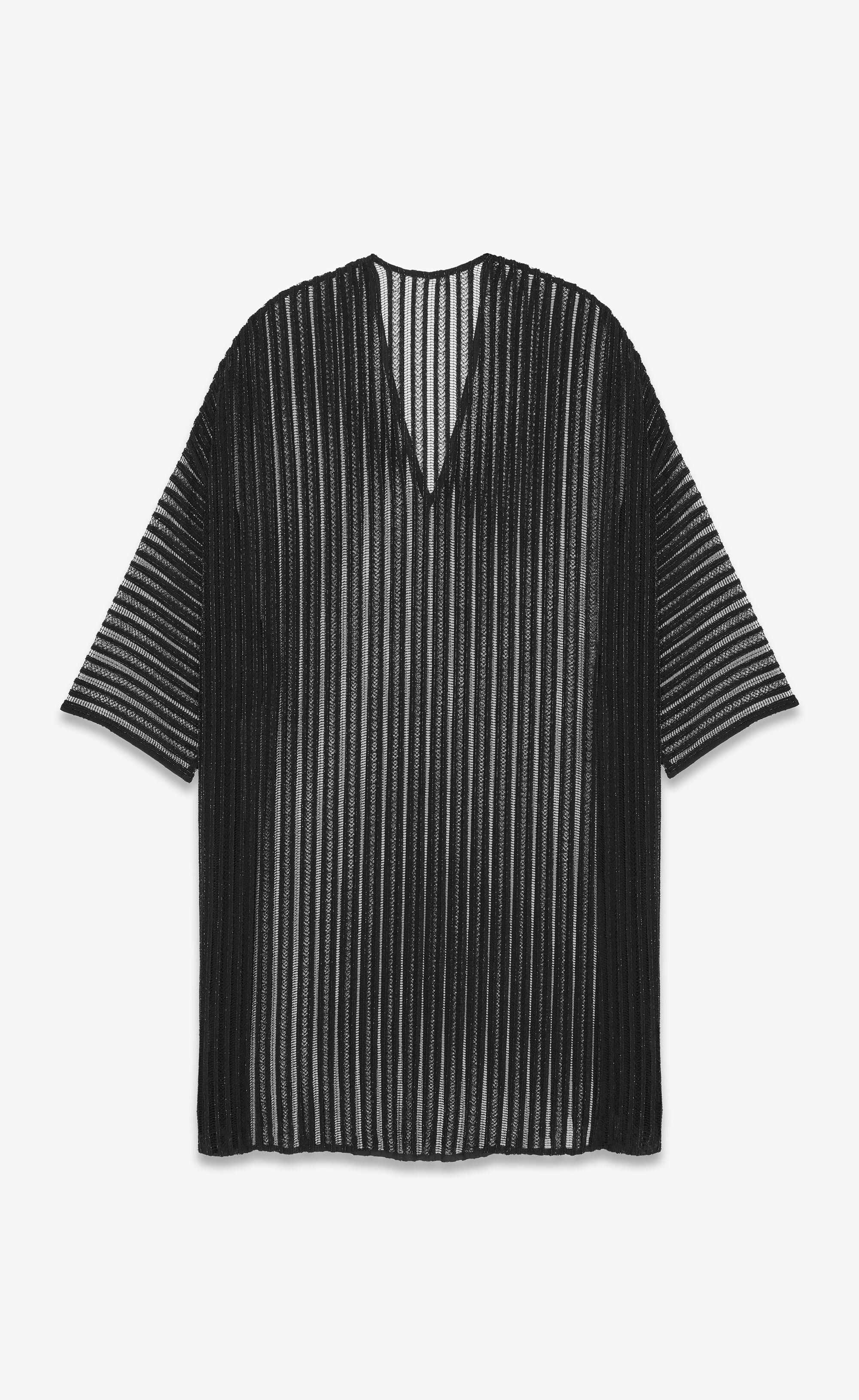 long kaftan shirt in striped mesh - 1