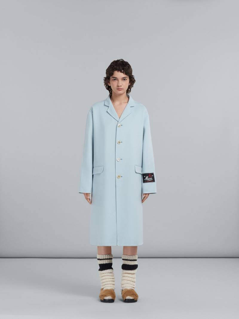 Marni LIGHT BLUE COAT IN WOOL AND CASHMERE outlook