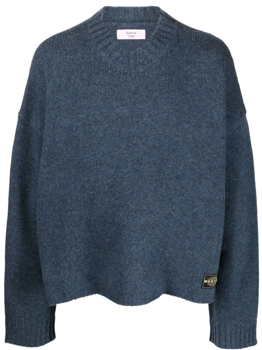logo-patch knitted jumper - 1