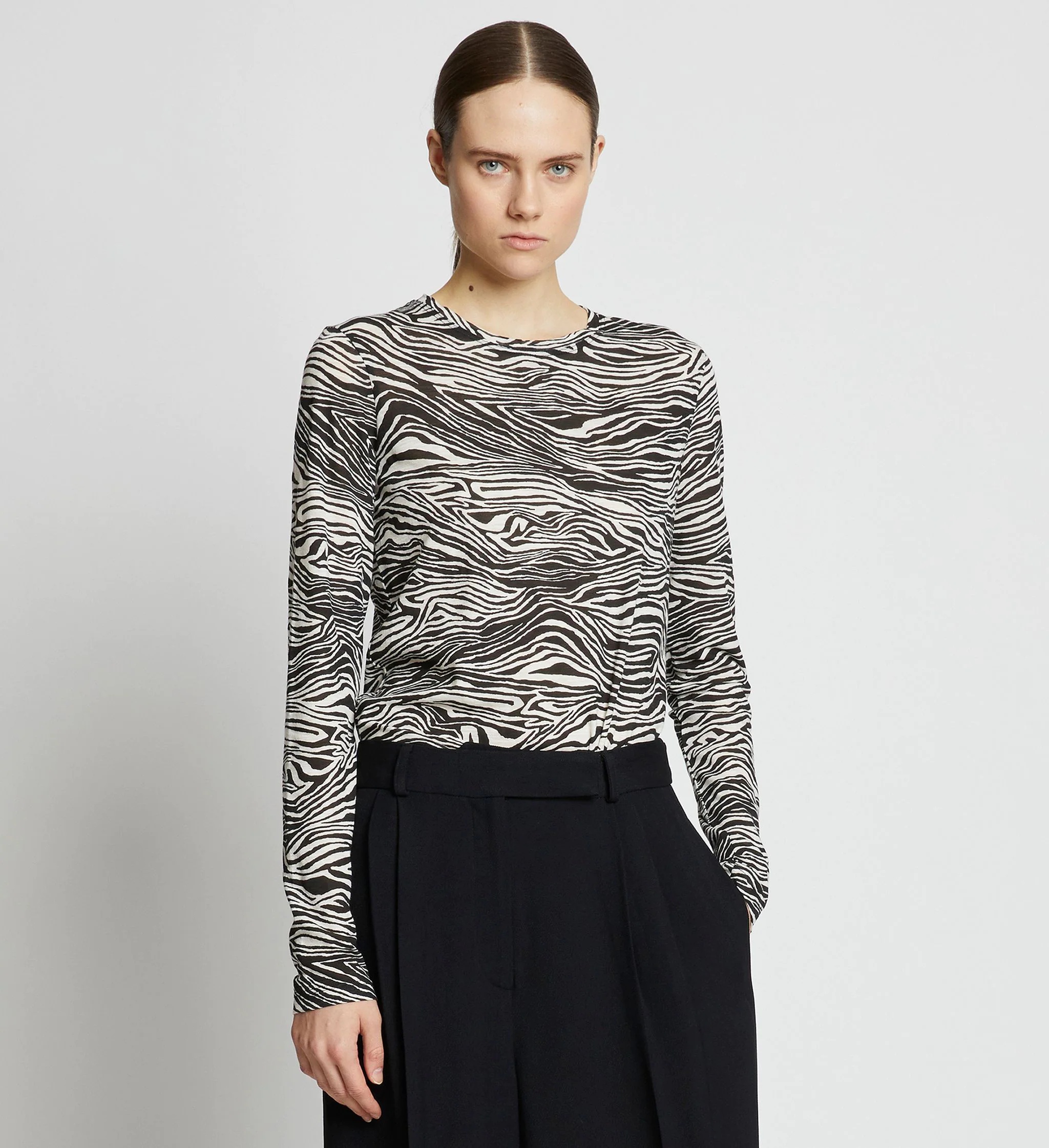 Printed Zebra Long Sleeve T-Shirt - 2