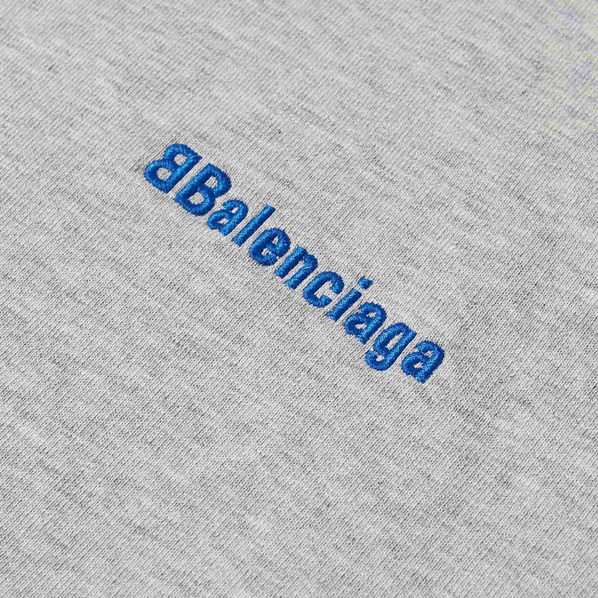 Balenciaga BB Corporate Hoodie 'Heather Grey/Royal Blue' - 2
