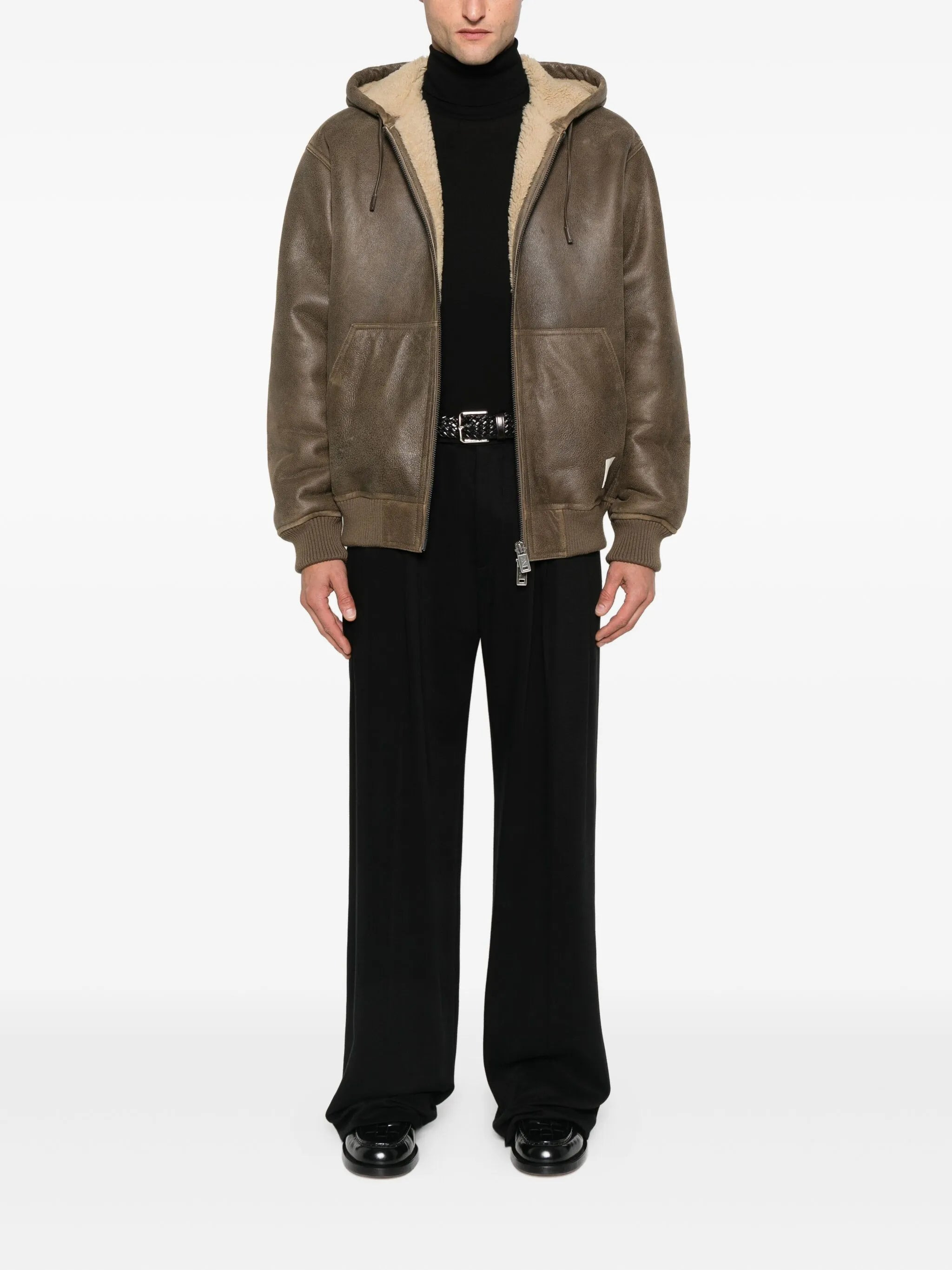 Emporio Armani Hooded Shearling Jacket - 2