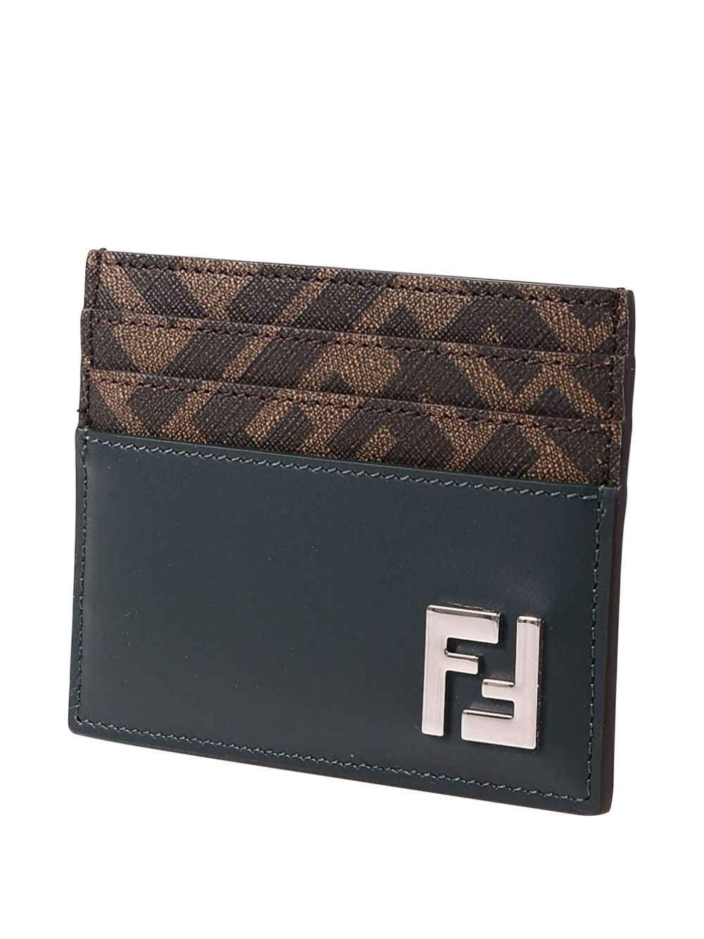 logo-plaque leather cardholder - 3