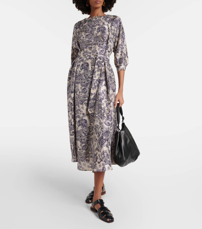 Loro Piana Printed silk midi dress outlook