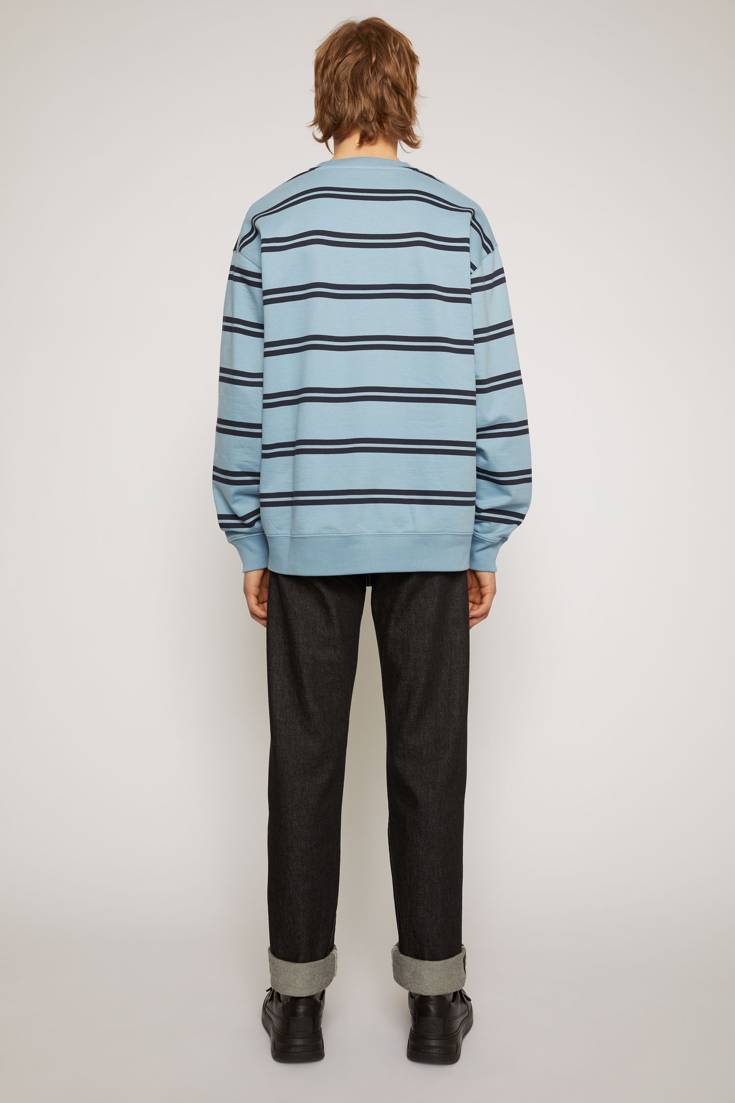 Oversized stripe sweatshirt mineral blue - 3