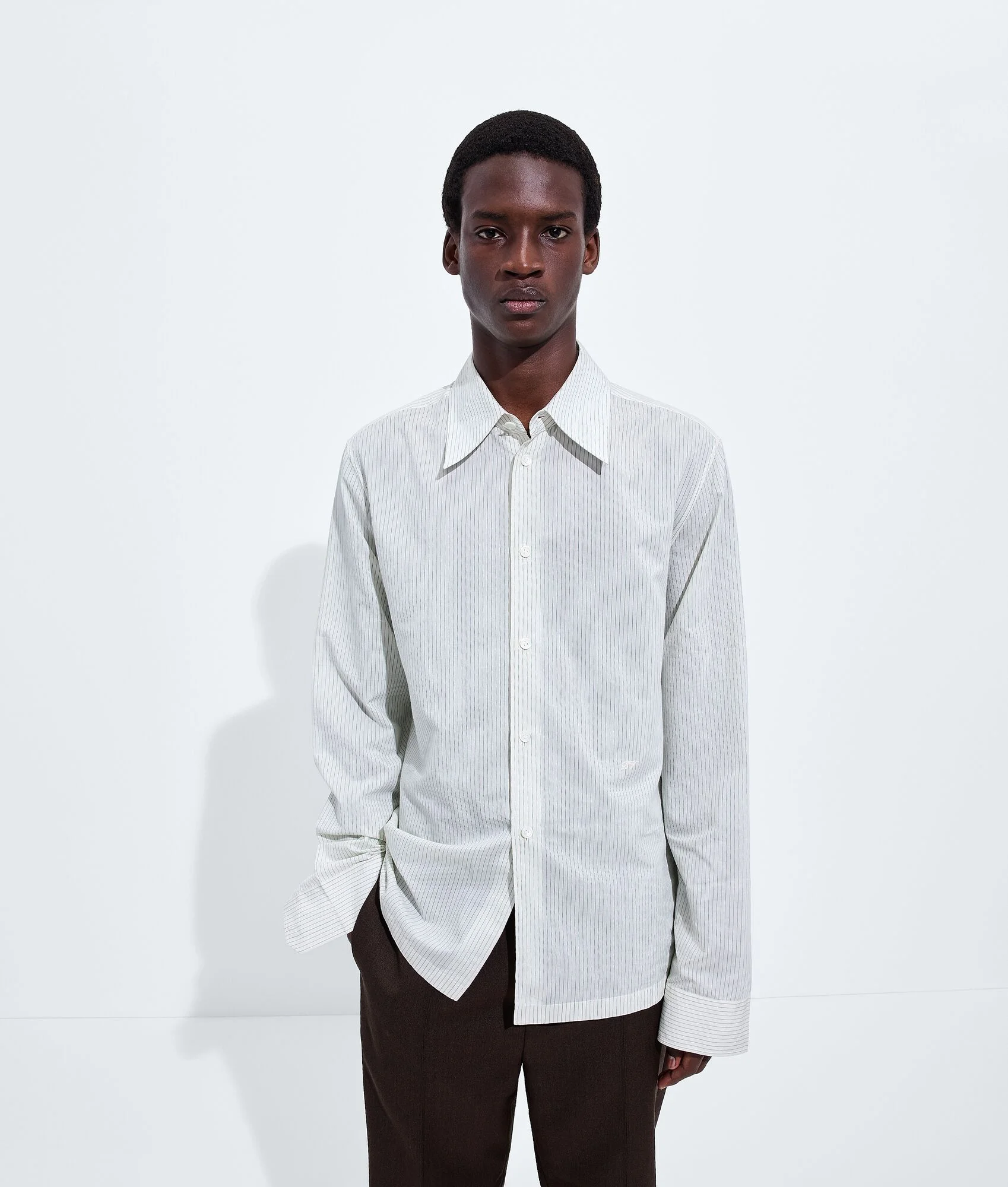 Striped Cotton and Cupro Shirt - 1
