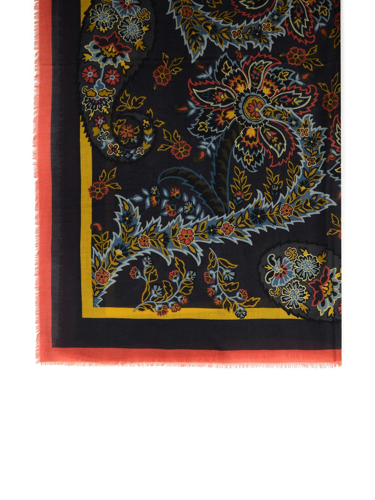 Etro Black Wool Blend Scarf Women - 2