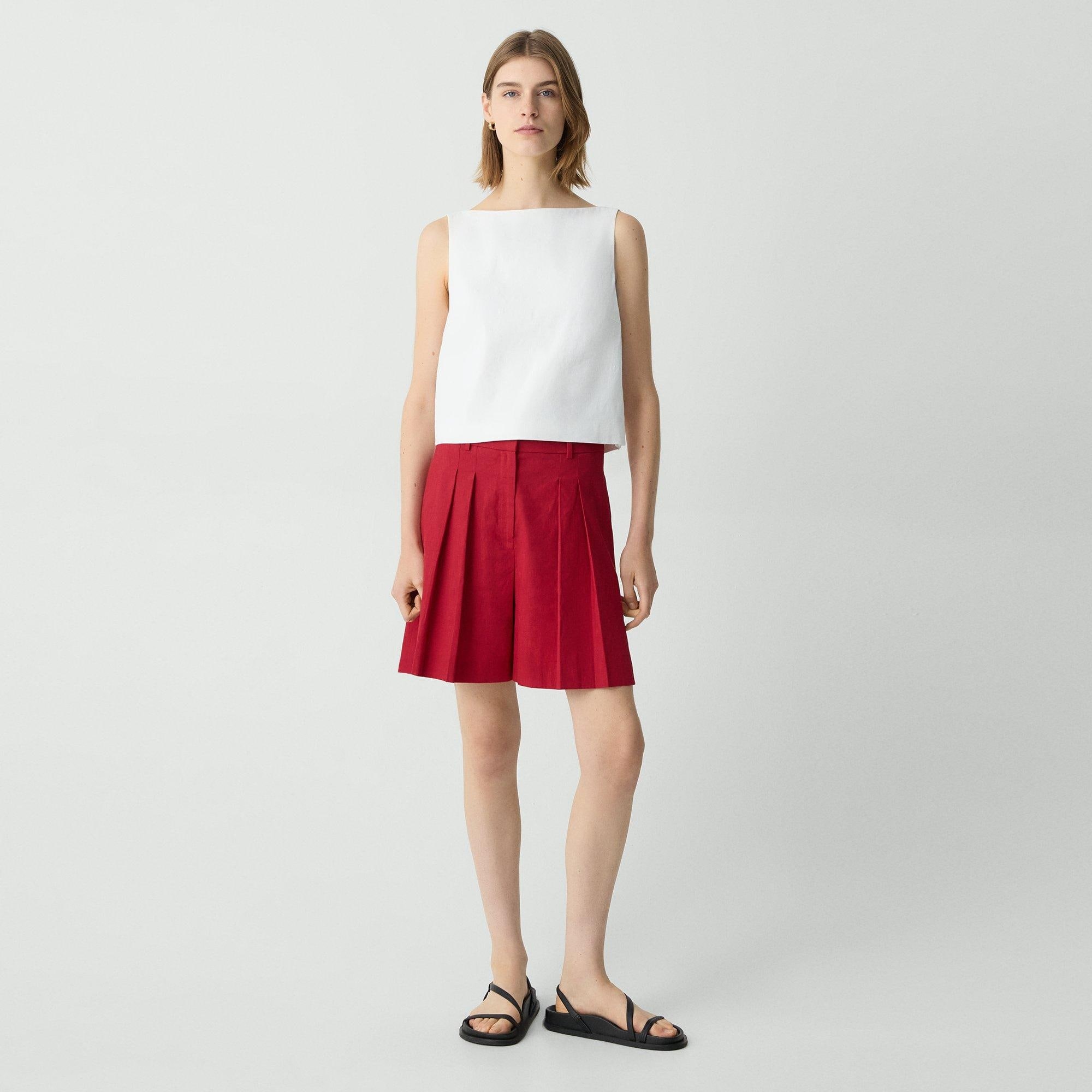 Pleated Short in Good Linen - 2