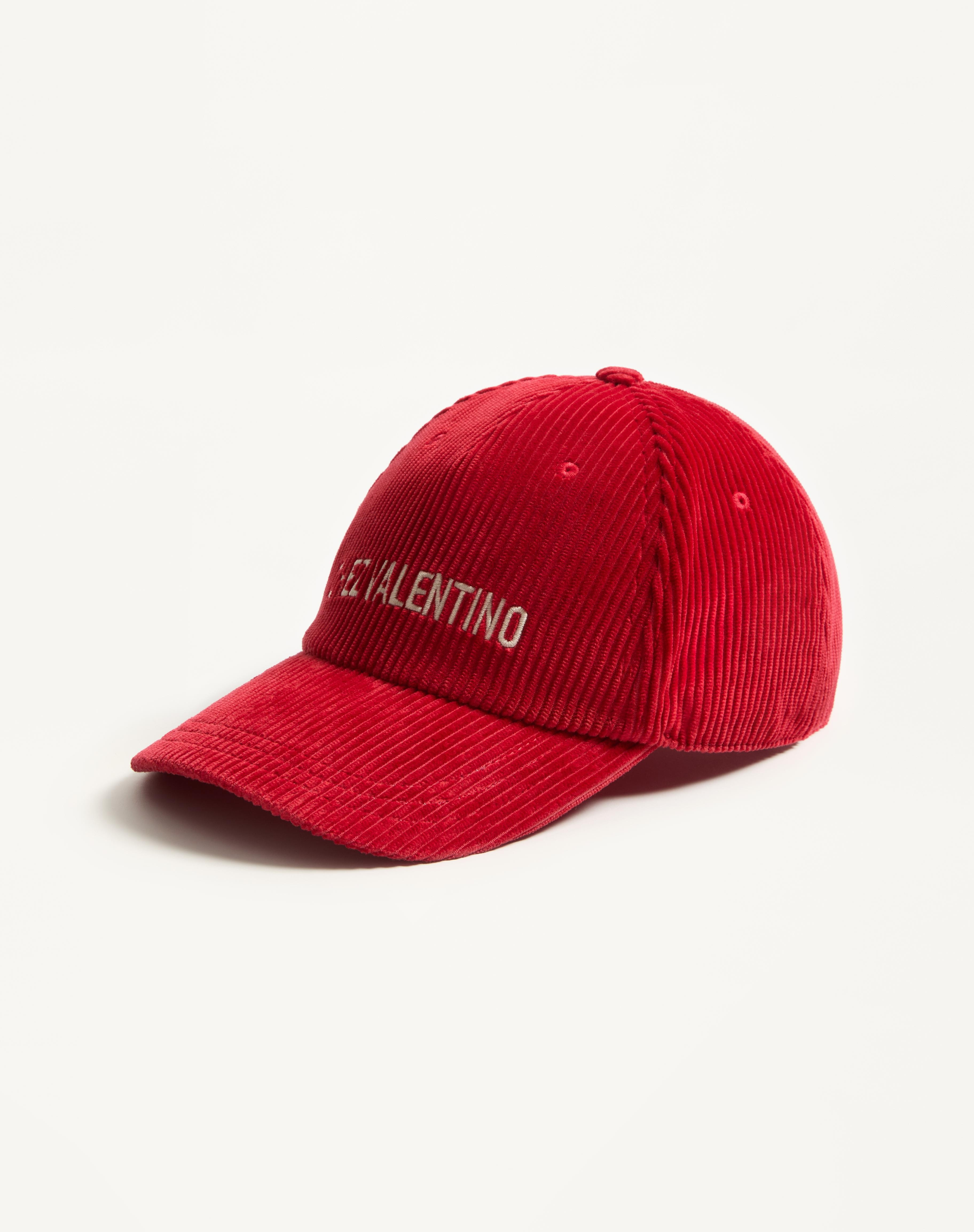 CHEZ VALENTINO VELVET BASEBALL CAP WITH EMBROIDERY - 3